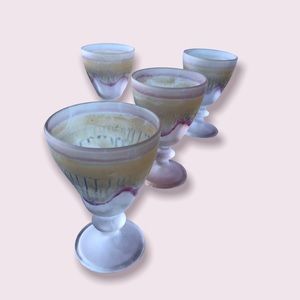 Set of Four Mini Glasses Watercolored Design